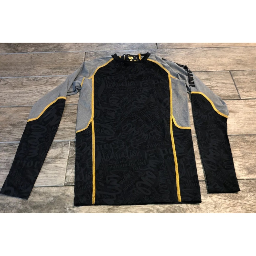 DeMarini Compression Shirt Black Gray Men Sz Medium Long Sleeve‎ Base Layer